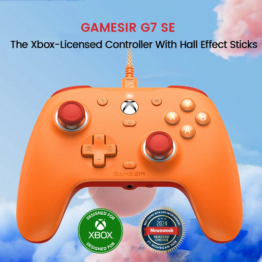 GameSir G7 SE Xbox Gaming Controller Wired Gamepad for Xbox Series X, Xbox Series S, Xbox One, with Hall Effect Joystick Orange